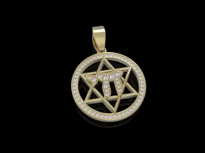 Star of David with Chai Pendant 3D print model