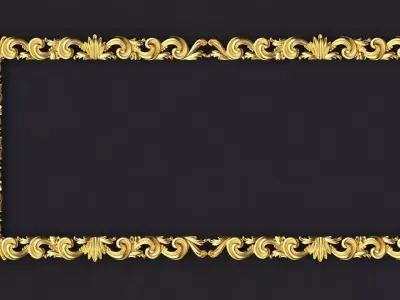 mirror ornate gold frame 3D model