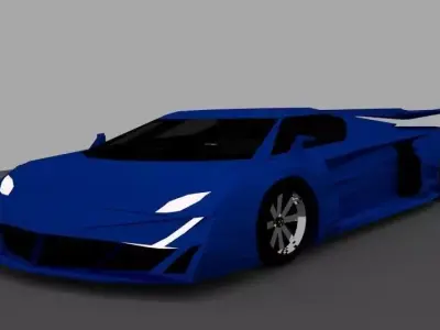 Supercar X2 Low-poly 3D model