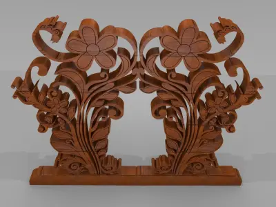 3D Rendering of Gapura Ornament Low-poly 3D model