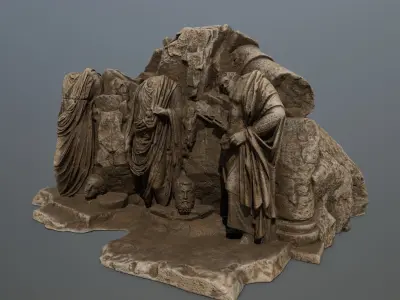 statue mountain  Low-poly 3D model