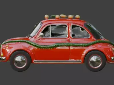 Stylized Christmas Car 3D Model Low-poly 3D model