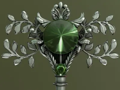 spring key Low-poly 3D model
