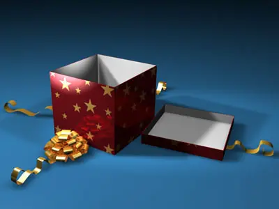 Open gift box 3D model