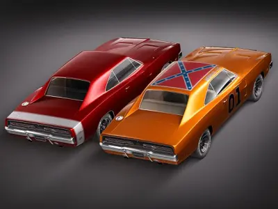 Dodge Charger 1969 RT - General Lee 3D Model 3D model