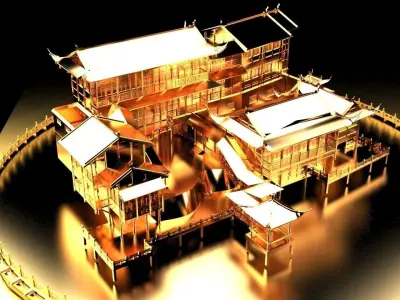 Chinese ancient house  3D model 26