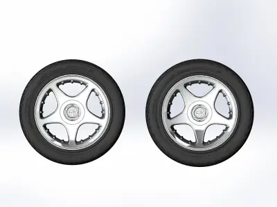 Set of wheels for scale-model of Viper 1997 3D print model