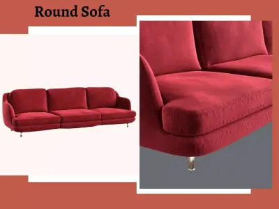 Round Sofa 3d model Low-poly 3D model
