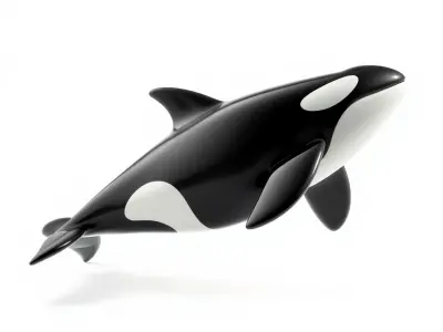 Glossy Orca 3D Aquatic Design model pack Low-poly 3D model