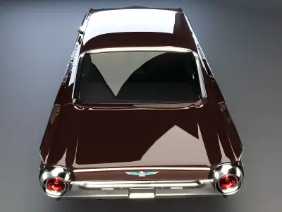 Thunderbird 1961 Convertible Hardtop Low-poly 3D model