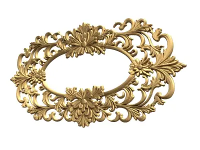 Plaster decorative frame ornament 23 3D print model
