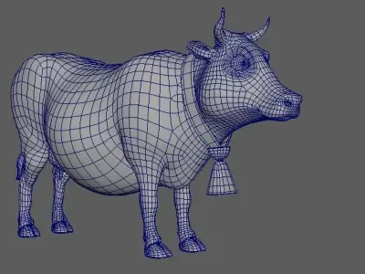 Cartoon Cow Character 3D Model Low-poly 3D model