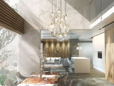 Living room Octane Render 3D model