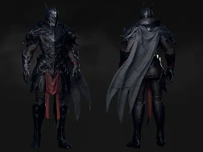 Death Knight - RPG Dark Fantasy Modular Female and Male Low-poly 3D model