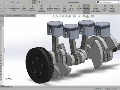 Engine animation 3D model