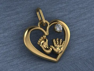 heart pendant 3D model