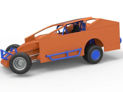 Northeast Dirt Modified stock car while turning Scale 1 to 25 3D print model
