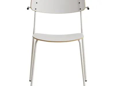 Ella Chair Four Legs base Laminate Short Armrest 3D model