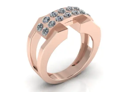Jewelry Diamond Ring 3D Print Model 3D print model 28