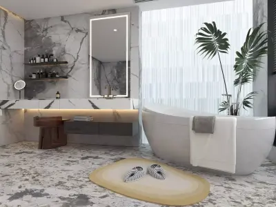 Bathroom 015 Low-poly 3D model