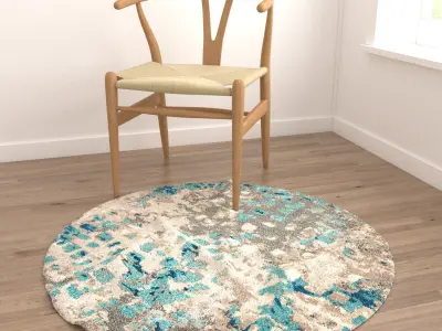 Round Rug Set 140 3D model