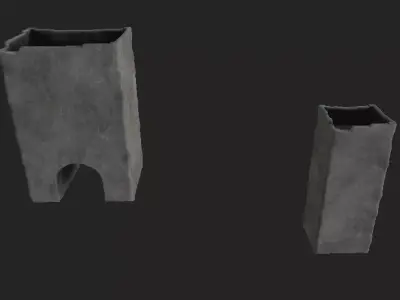 Concret Wall Low-poly 3D model