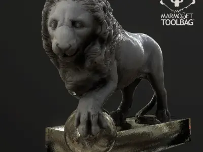 Lion sculpture  Extrier Free low-poly 3D model