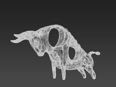 Wooden cattle ornaments animal sculptures gift 3D model