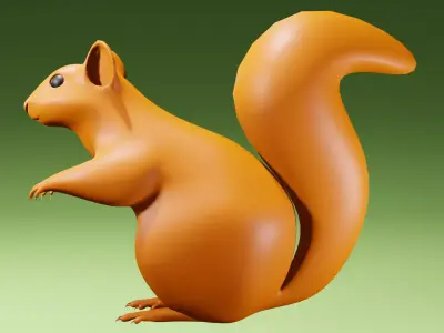 Squirrel orange 3D model