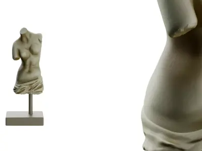 Roman Female Torso Statue 3D model