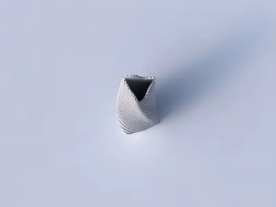 Vase twist triangle with bent extruded lines 3 3D print model
