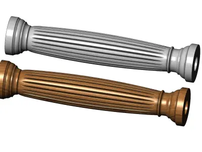 Curved and serrated classical column 3D print model