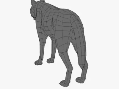Wolf Low-poly 3D model