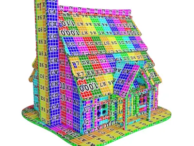 Plywood hut 3D model