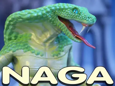 Naga - Daz3d or Poser - Rigged Snake Person Low-poly 3D model