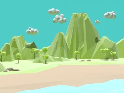 Lowpoly Island 3D model