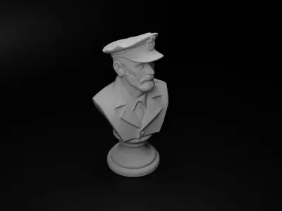 Train Engineer Bust Chess 3D print model