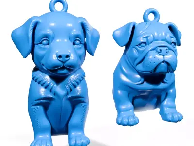 Dog pendants 3D print model