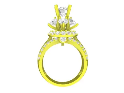A7221 HongKong Style Luxury Diamond Engagement Ring 3D Model 3D print model