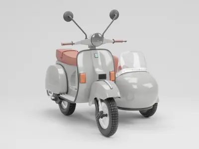Vespa PX 125 2011 With Sideca 3D model