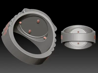   watch Man Ring silver gold printable jewelry  3D print model