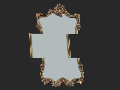 Mirror luxury carved antique decoration 3D print model