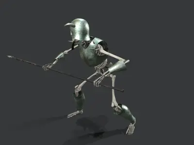 Skeleton Warrior 3 Low-poly 3D model