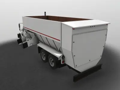 Box Mixer Truck International 7400 Low-poly 3D model