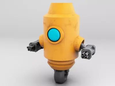 Robot Character Low-poly model Free low-poly 3D model