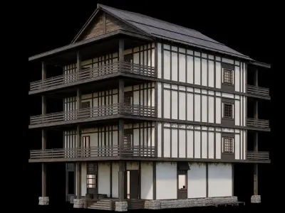 Medieval Village Pack 06 - 3 Assets - 4K Textures Game Ready Low-poly 3D model