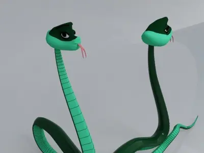 Cartoon Snake Low-poly 3D model