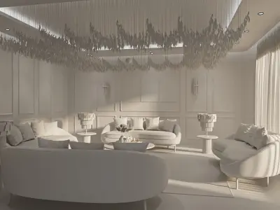 Luxury Livingroom Interior Design 3D model