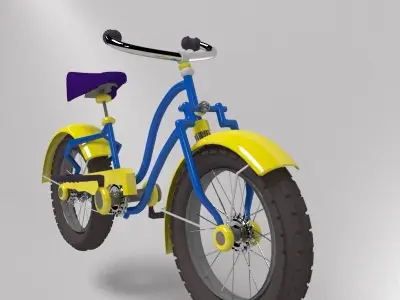 Bicycle in air 3D model