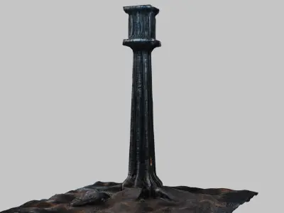 Biopunk HR Giger COLUMN  Low-poly 3D model